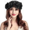 IBLUELOVER Couronne Fleur Cheveux Bohême Floral Bandeau Créative Guirlande Fleur Serre-tête Mode Coiffure Accessoires Cheveux Mariage Festival Partie Voyage Mariée Plage Garland Fille Femme Noir TU