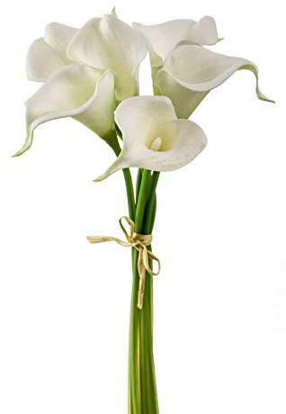 artplants.de Kunststrauß Calla Strauß RUMA, weiß, 35cm - Kunst Calla Blume