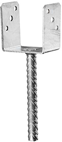 Pfostenträger mit Steindolle zum einbetonieren feuerverzinkt mit CE Zeichen (121 mm)