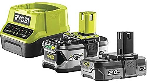 RYOBI - Chargeur et 2 Batteries, 18V, 2/4Ah
