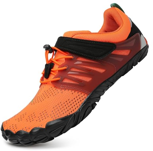 SAGUARO Chaussures de Trail Homme Femme Été Chaussures de Course Respirant Antidérapant Chaussures Barefoot Minimalistes pour Extérieur Sport OrangeClair 39 EU