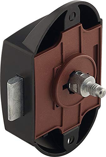 Gedotec - Serratura a vite Push Lock, utilizzabile su un lato, per porte | Mandrino 25 mm | Serratura a pressione in plastica nera | 1 pezzo – Serratura a scatto per camper e roulotte