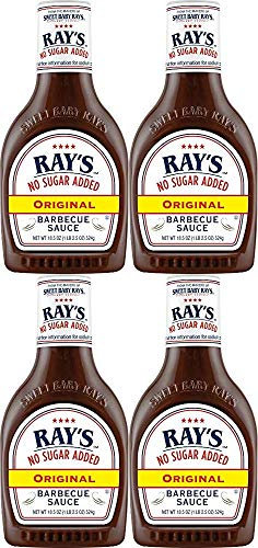 Sweet Baby Ray's Salsa original para barbacoa sin azúcar añadida, 18 onzas, paquete de 4