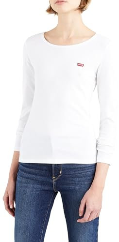 Levi's Damen Long-Sleeve 2-Pack Tee T-Shirt,White +/White +,XS