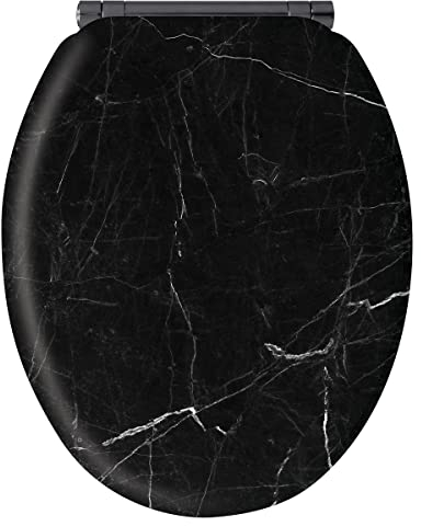 Gelco abattant wc noir bois - marbre 711484