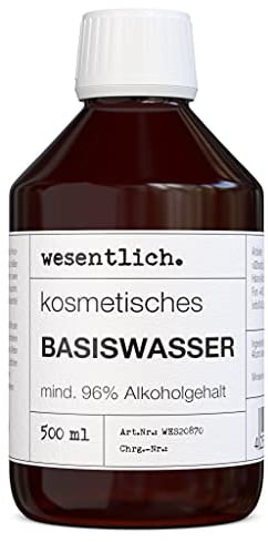 Kosmetisches Basiswasser 500ml, mind. 96% Alkohol, zur Herstellung von DIY Kosmetik von wesentlich.