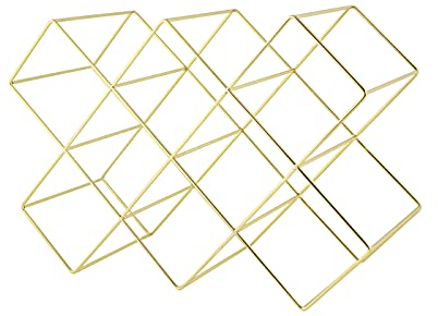 Echtwerk Weinregal für bis zu 8 Flaschen, Flaschenregal freistehend, Weinflaschenhalter, Weinlagerung, Weinaufbewahrung, Weinständer, aus hochwertigem Eisen, 46 x 16,6 x 31 cm , Gold-Edition