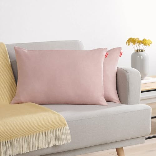 Blumtal 2er Set Kissenbezug 40x60 rosa - kuschelige Chenille Kissenbezüge mit verstecktem Reißverschluss, Oekotex Zertifizierte Kissenhülle für Deko-Kissen Sofakissen Polster & Zierkissen