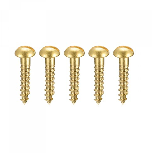 sourcing map Lot de 50 vis à bois M3 x 16 mm à tête ronde fendue en laiton