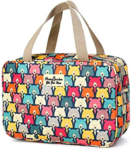 Trousse de Toilette Femme,Trousse de Toilette étanche Portable,Sac de Toilette Grande capacité Organisateur pour Le Voyage,Business,Pique-Nique (Bel Ours)