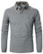 AIOIDI Polo Shirts for Men Adults Long Sleeves Casual Golf Shirt with Real Pocket,Grey 1,S