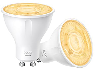 Tapo WLAN-Glühbirne, LED-Leuchtmittel GU10, Warmweiß, 2700 K, dimmbar, 350 Lumen, 2,9 W entspricht 50 W, energiesparend, kompatibel mit Alexa und Google Home, L610 (2 Stück)