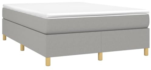 vidaXL Cadre de lit sans Matelas Gris Clair 140x190 cm Tissu