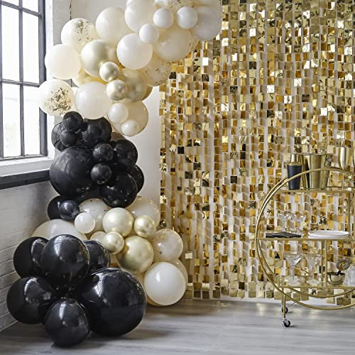 Ginger Ray Black, Nude and Champagne Gold Balloon Arch Kit-Party, Wedding, Anniversary, Retirement, Graduation Decorations, New Year, 75 pcs, One Size