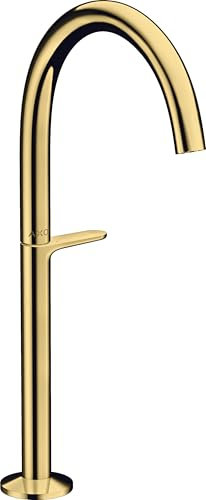 hansgrohe AXOR One Waschtischarmatur Select 260 für Waschschüsseln mit Push-Open Ablaufgarnitur, Ausladung 165 mm, 48030990, Farbe: Polished Gold Optic