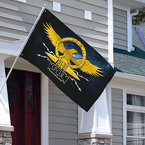 Bandera De Jardín Oro Águila Imperial Romana Spqr Exterior Bandera Resistente Uv Bandera De Exterior Reforzada Bandera De Césped Para Balcón Puerta Casa 90x150 cm