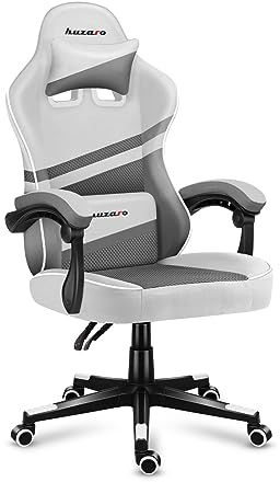 huzaro Force 4.4 Weiß Mesh Ergonomischer Gamingstuhl | Bürostuhl mit Softlex-Funktion | Atmungsaktiver Mesh-Stoff | Verstellbare Armlehnen | Bis 130 kg belastbar | Für Gamer und Büro