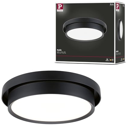 Paulmann 96780 LED Deckenleuchte 3-Step-Dim Malik 2700K 850lm 230V 13,5W dimmbar Schwarz matt Wand- und Deckenleuchte