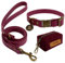 Wisedog Hundehalsband und Leine Set Combo: Einstellbare langlebige Haustier Halsbänder mit Hundeleinen für kleine mittlere große Hunde, enthält einen Bonus von Poop Bag Holder (XL, Burgundisch)