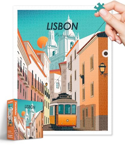 PieceRelax Puzzle 1200 Teile für Erwachsene & Kinder ab 14 – Studio Inception - World Travel - Lisbon [H3504], 58,9 x 44,7 cm, Herausforderung & Achtsamkeit für Ihre Me-Time