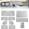 8PCS Technology Thermomatte Ersatz für Renault Trafic SWB 2001-2014, Ersatz für Opel Vivaro SWB 2001-2014, Aluminiumfolie Faltbar Sonnenblende, Sonnenschutz Frontscheibe Abdeckung