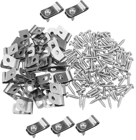Kisangel Drahtzaunklammern 100 Satz Aus Edelstahl 304 Robuste Zaun Montageclips Für Tierkäfige Und Garten Inklusive Schrauben Langlebig Und Einfach Zu Befestigen