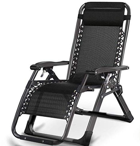 SnamicE Lawn Chairs Reclining With Cup Holders And Cushions For Heavy People Zero Gravity Outdoor Beach Camping Portable Chair, 200kg (Without Cushion)