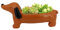 Dackel-Übertopf, Hunde-Pflanzgefäß, Dackelfigur-Blumentopf, bezaubernder, handgefertigter Hunde-Pflanzgefäß für Dackel-Liebhaber, Hundeliebhaber, Gartenliebhaber, 21 x 10 x 6,5 cm