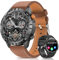 DEKELIFE Montre Connectée Homme, 1.43 AMOLED Smartwatch Homme avec Appel, 24/7 Moniteur de Fréquence Cardiaque SpO2 et Sommeil, 450mAh IP68 Smartwatch avec 70+ Sportifs pour Android iOS Marron