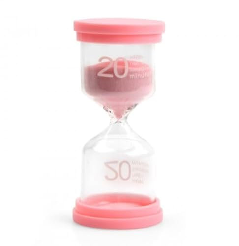 Volumoon Clessidra Colorata - Timer di Sabbia per Bambini, 15, 20 e 30 Minuti - Gestione del Tempo per Casa, Cucina, Scuola, Classe, Giochi, Ufficio (20 Minuti, Rosa)