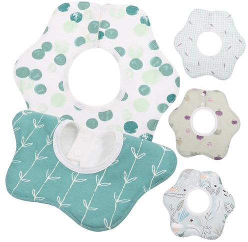 TOYANDONA 5stücke Babylätzchen Baumwolle Für Neugeborene Tragbar Esslätzchen Saugfähig Fütterung Handtuch Waschbar Für Junge Mädchen Und Kleinkinder