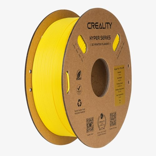 Creality Hyper PLA Filament 1.75 mm 3D Drucker Filament für hohe Geschwindigkeit 30-600 mm/s, Langlebig und Glatt, Maßgenauigkeit +/-0.03 mm, für die meisten 3D Drucker 2.2 lbs/Spule (Gelb)