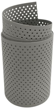 zaun|zu® Rille Sichtschutzstreifen GELOCHT | 15% Lochmuster | PP für Doppelstabmatten Sichtschutz Rolle | Polypropylen | Zaunblende | Made in Germany Steingrau 2,55m