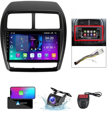 ZZPHKK Android 13 Car Radio Stereo 2 DIN für Mitsubishi ASX 1 2016-2022 mit Carplay Android Auto GPS Navigation 9 Zoll FM RDS DAB+ Auto Radio Player mit Bluetooth/SWC/Rückfahrkamera DVR(A,NF-1)