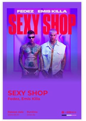 Emis Killa Fedez Poster, cooles Rapper-Rap-Hip-Hop-Musikalbum, Sexy-Shop-Cover, Fangeschenk, Leinwand-Poster, Schlafzimmer, Dekoration, Landschaft, Büro, Raumdekoration, Geschenk, 20 x 30 cm