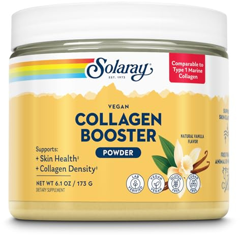 Vegan Collagen Booster Powder, Natural Vanilla, 6.1 oz (173 g), Solaray