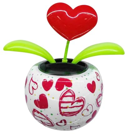 Décoration de Voiture Solaire de Voiture | Décorations solaires pour Tableau de Bord de Fleurs avec cœur | Décoration de Petits Gadgets, décoration Florale pour Tableau de Bord