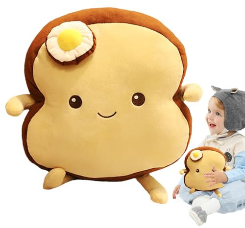Tostada Pastel De Peluche - Cojín De Simulación En Forma De Tostada, Cojín En Forma De Pan Dibujos Animados | Peluche Tostado Comida En Camisa De Huevos En Camisa De Huevo Falsa En Camisa De Horno