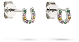 s.Oliver Kinder Schmuck – Ohrstecker aus Silber mit verschiedenen Herz, Schmetterling, Schleife & Hufeisen Designs – Fröhlich, Bunt & Stilvoll – Perfekte Geschenkidee