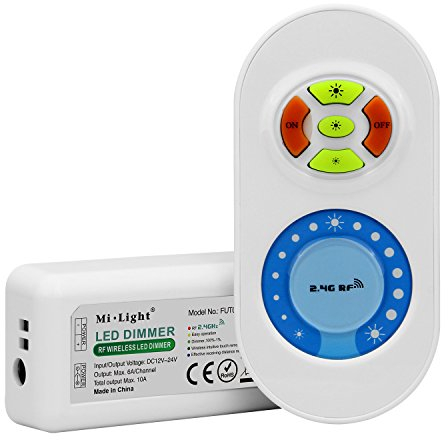 LIGHTEU®, telecomando 2.4G e set di controller per strisce LED per strisce LED monocolore, dimmer, Miboxer Fut021