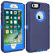 CAFEWICH iPhone 6/6S Case Heavy Duty Shockproof High Impact Tough Rugged Hybrid Rubber Triple Defender Protective Anti-Shock Silicone Mobile Phone Cover for iPhone 6/6S 4.7(Navy Blue)