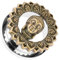 Piersando Ohr Plug Schraub Piercing Ear Flesh Tunnel Ohrpiercing Edelstahl Vintage Tribal Ethno mit Buddha Kopf Silber Gold 22mm