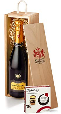 Gourmet Prosecco Hamper - Sparkling Wine with Chocolates Gift Set with Zonin DOC, Lily O'Brien's Chocolates - Birthday Prosecco Gifts for Her, from Regency Hampers
