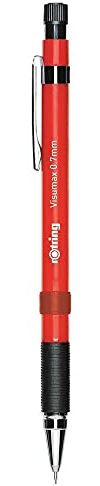 rOtring Visumax Mechanical Pencil | 0.7 mm | 2B Lead | Red Barrel | 12 Count