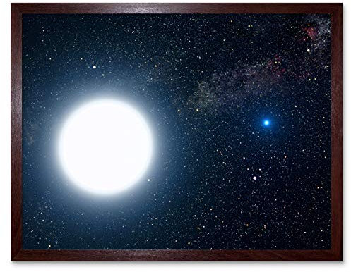 Space NASA Binary Stars Sirius A B Illustration Art Print Framed Poster Wall Decor 12x16 inch Platz Sterne Wand Deko