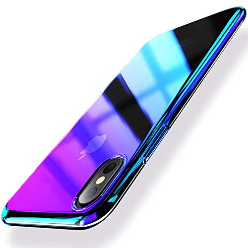 Verco Farbwechsel Case für Samsung Galaxy A80 Hülle Farbverlauf, Violett | Farbverlauf Glanz Schutzhülle, Kameraschutz, robuster Eckenschutz, Stoßschutz, Unterstützt Kabelloses Laden