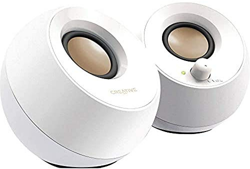 Creative Labs Pebble 4.4W Black Speaker - Speakers (2.0 Channels, Wired, 3.5 mm, 4.4 W, 100 - 17000 Hz, White) (Refurbished)