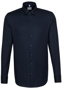 Seidensticker Herren Business-Hemd - Extra Slim Fit - Bügelfrei - Kent-Kragen - Langarm - 100% Baumwolle, Dunkelblau, 42 EU