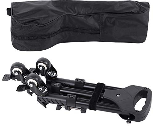 Tripod Pulley, Universal Lightweight Camera Aluminum Adjustable Foldable Tripod Dolly 3 Wheels Stand Pulley Base