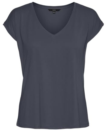 Vero Moda Women's Vmfilli V-neck Tee Ga Noos T Shirt, Ombré Blue, L UK